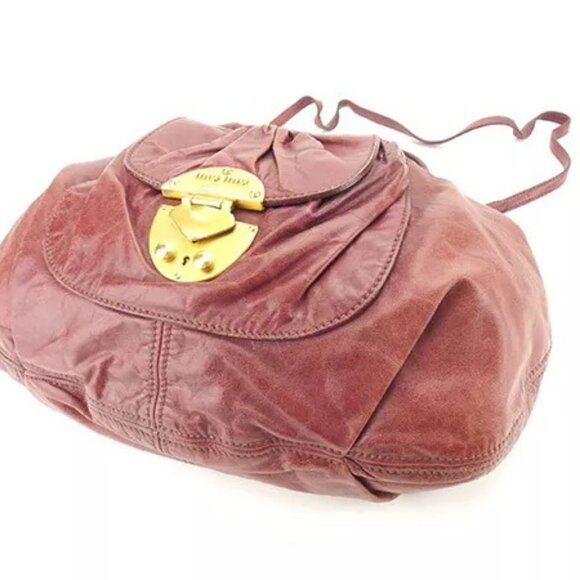 miumiu Shoulder bag Red Gold Woman Authentic Used - Picture 9 of 13